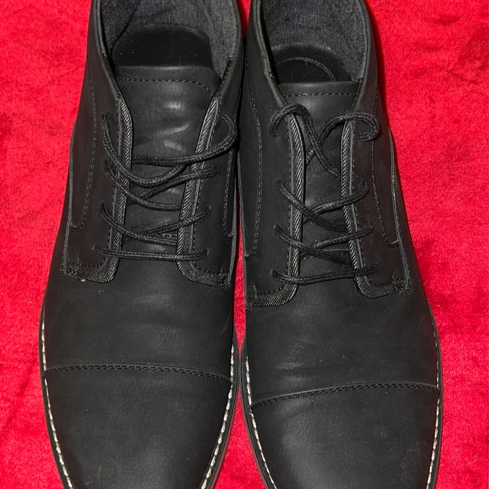 Men's Black Leather Shoes / Pacino Mid